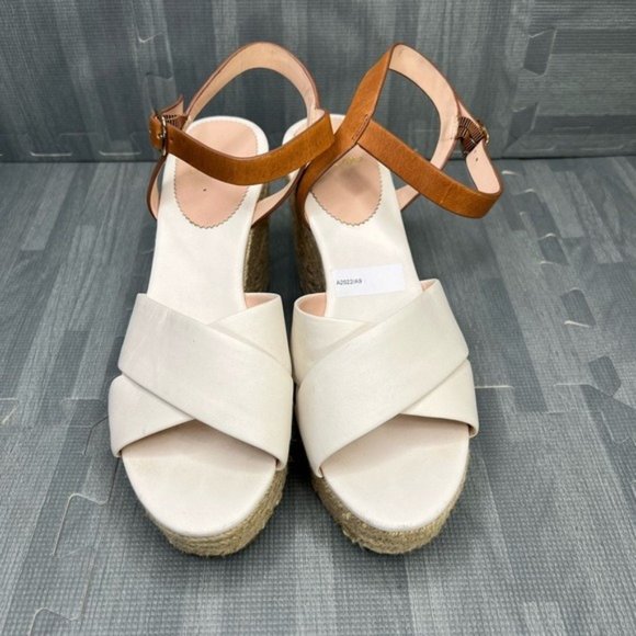 J. Crew Espadrille Platform Sandals Two-Tone Leather Women Size 9.5 - Picture 4 of 8